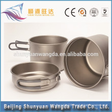 popular three-piece set titanium dinner-set for pot cup and small bowl